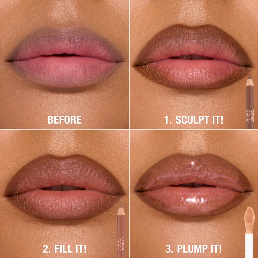bolsa de maquillaje con secretos para esculpir los labios
